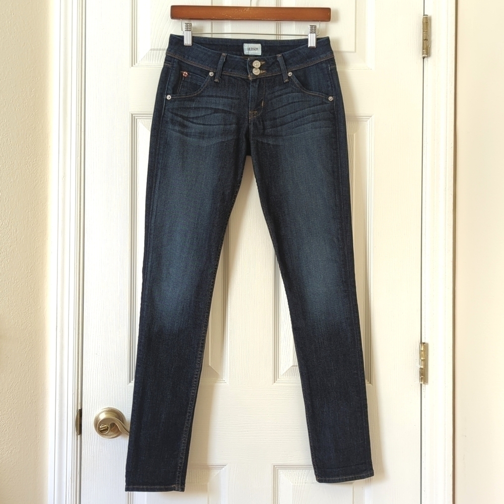 Hudson Collin Classic Low Rise Dark Wash Flap Pocket Denim Skinny Jeans 26
